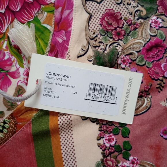 Johnny Was Romantic Floral Graphic Boho Tee - Picture 4 of 4